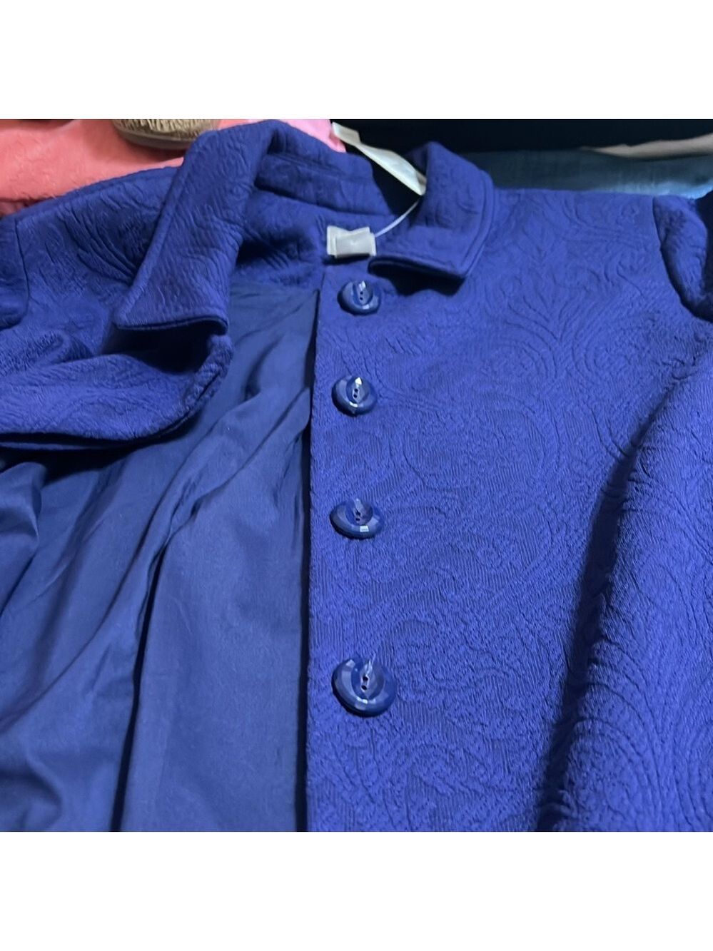 Chico's Deep Royal Blue Swing Coat. Size 3(16). Fully lined. NWT - Picture 12 of 13